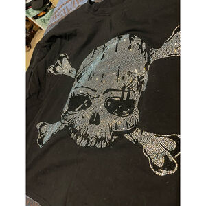 Women's MEYSIKIM T-Shirt One Size Black Skull